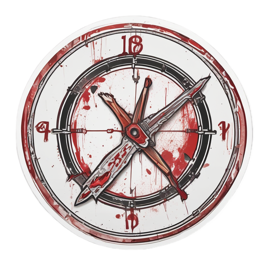 Bloody Machete Clock — slasher vibe stickers