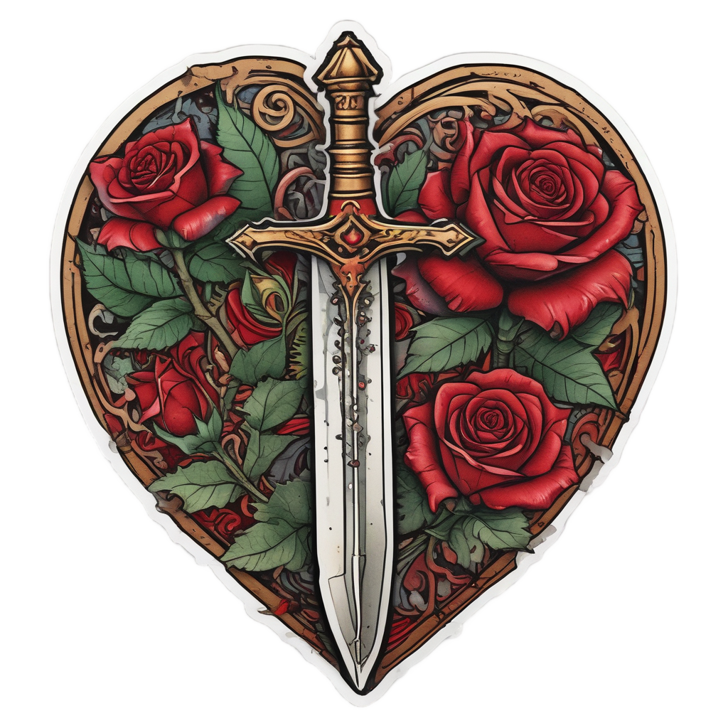 Bloom Where Blood Was Spilled — snake, dagger & rose stickers