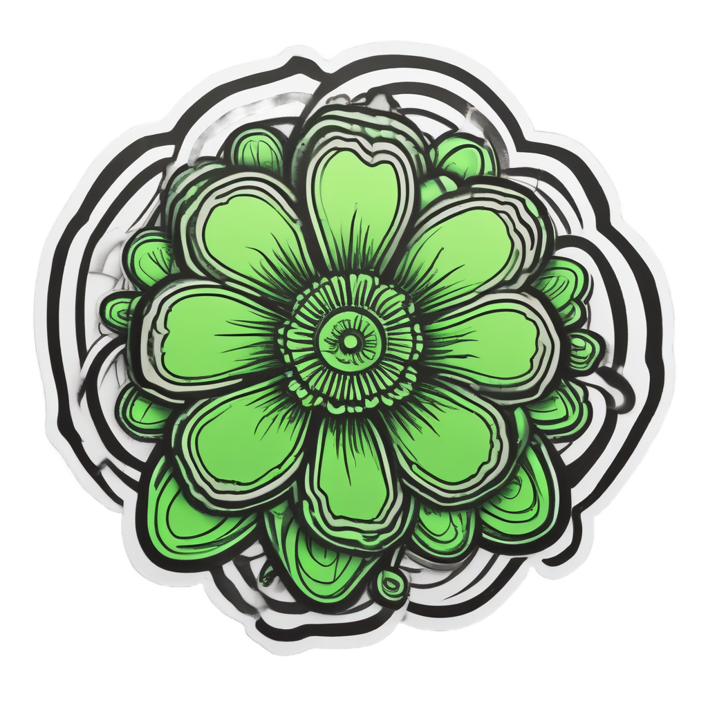 Blooming Biohazard Flower — floral stickers