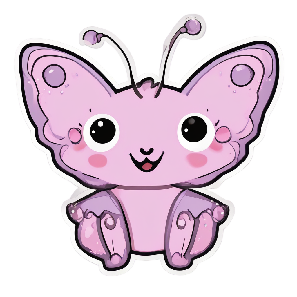 Blooming Butterfly Heart — fine-line flash stickers