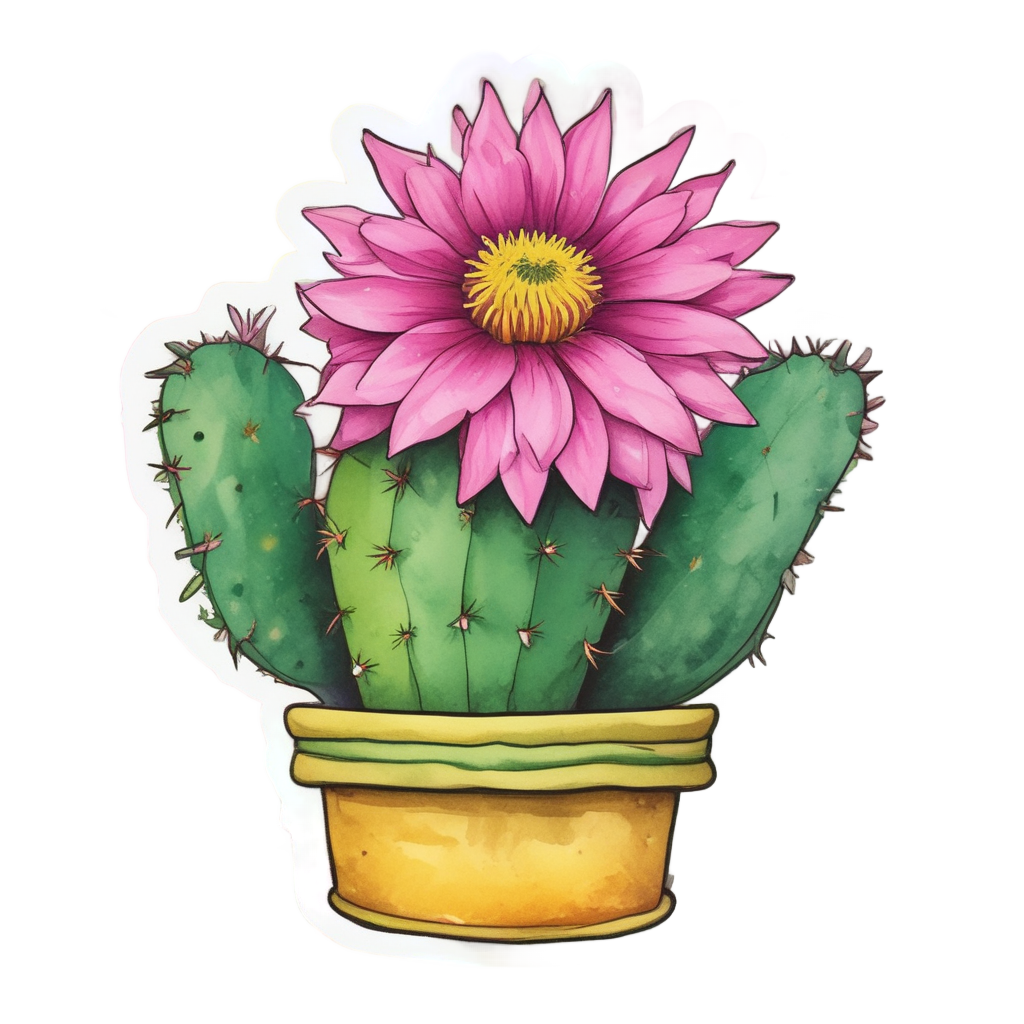 Blooming Cactus Stripe Badge — warning signage stickers