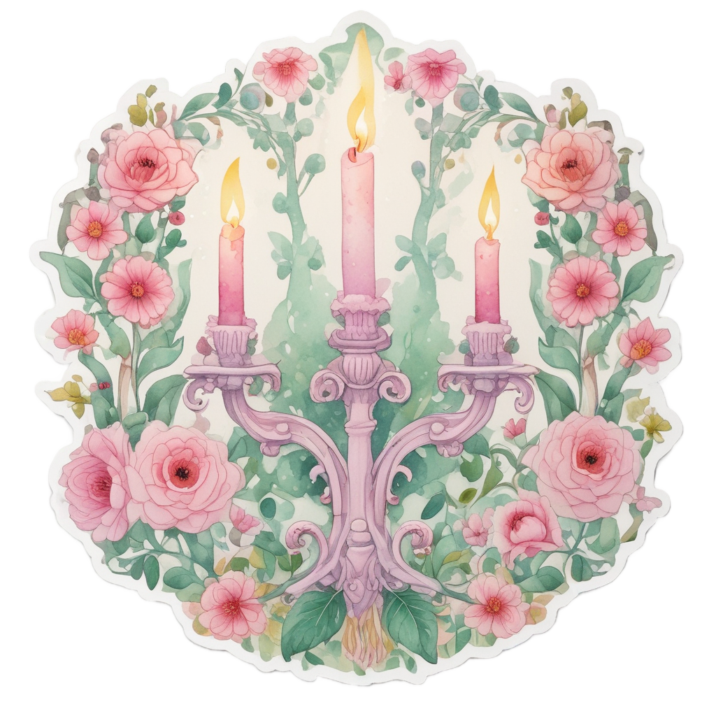 Blooming Candelabra of Joy — victorian gothic stickers