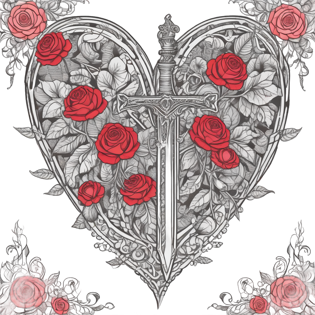 Blooming Dagger Heart — american traditional stickers