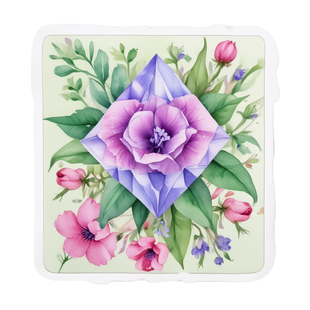 Blooming Flower Hazard Diamond — warning signage stickers