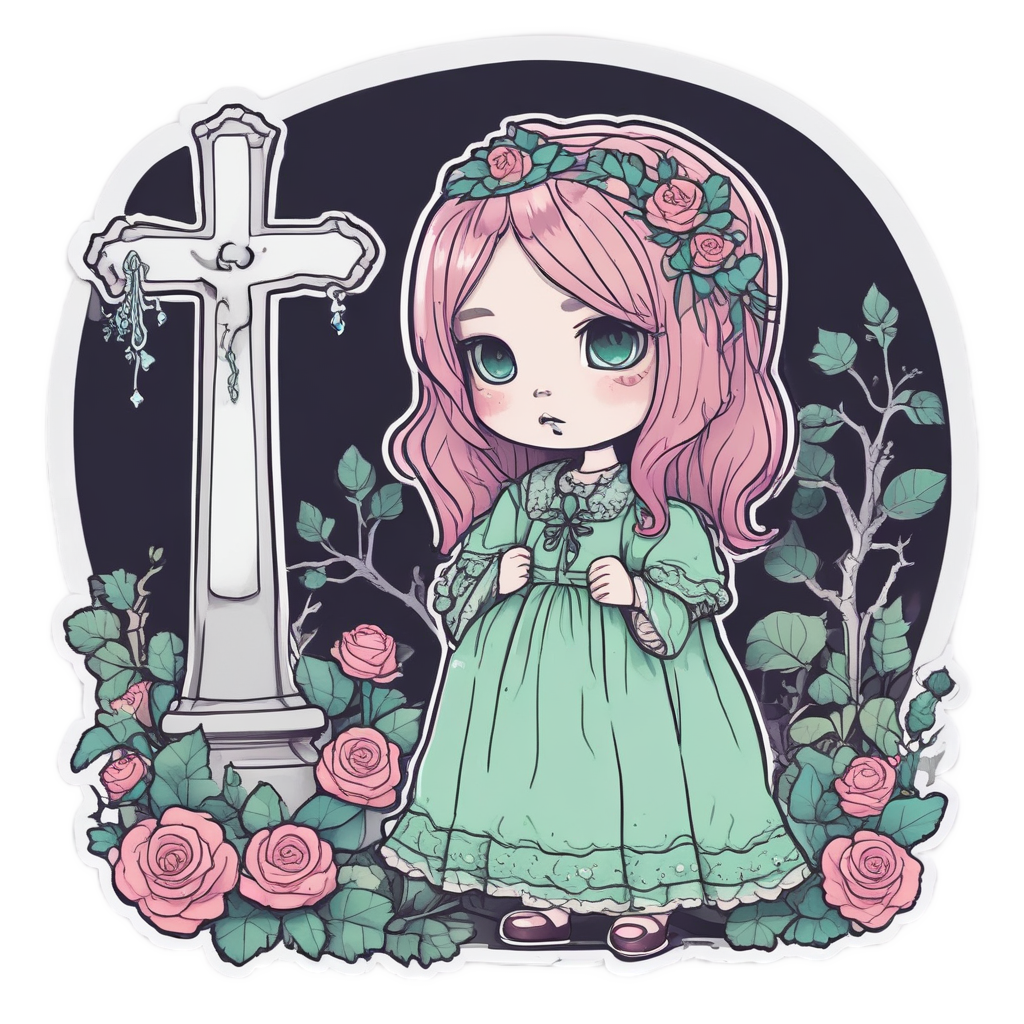 Blooming from the Grave — slasher vibe stickers