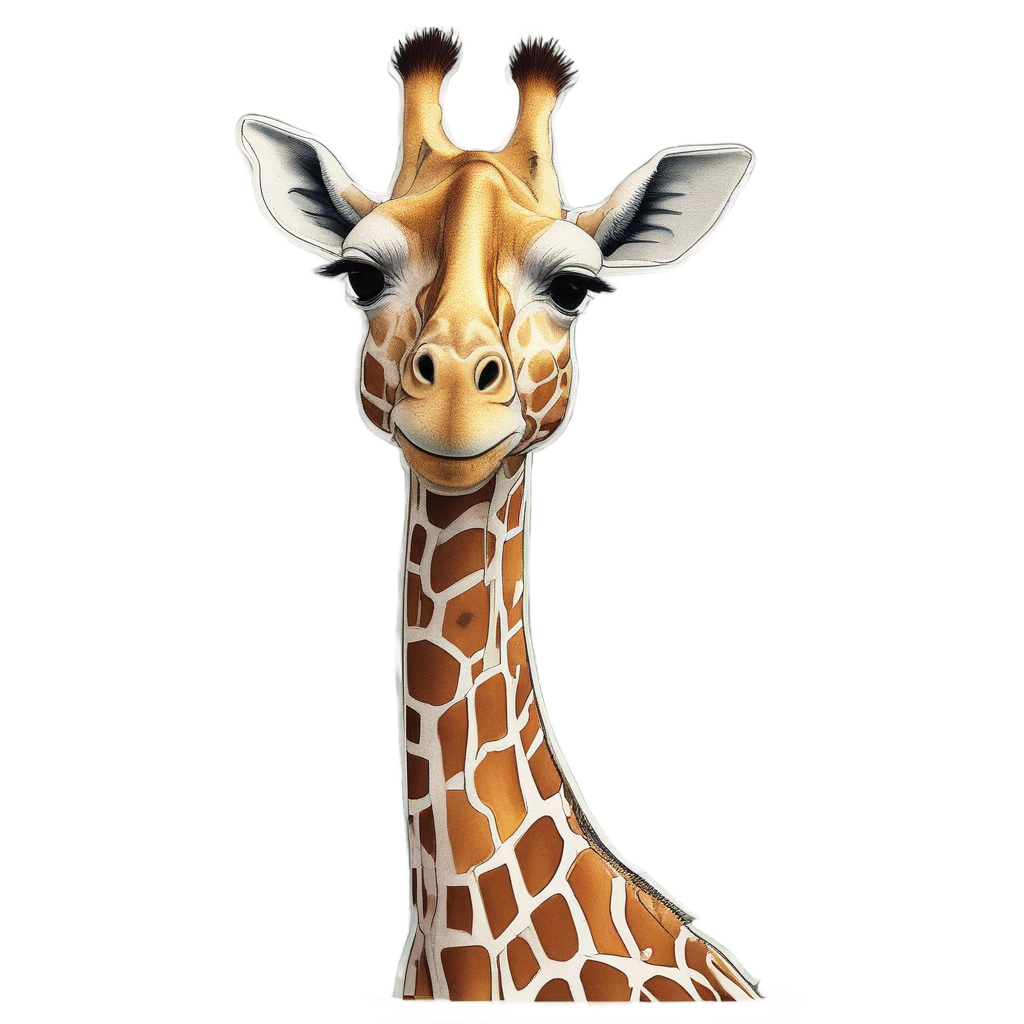Blooming Giraffe Gardener — safari nursery stickers