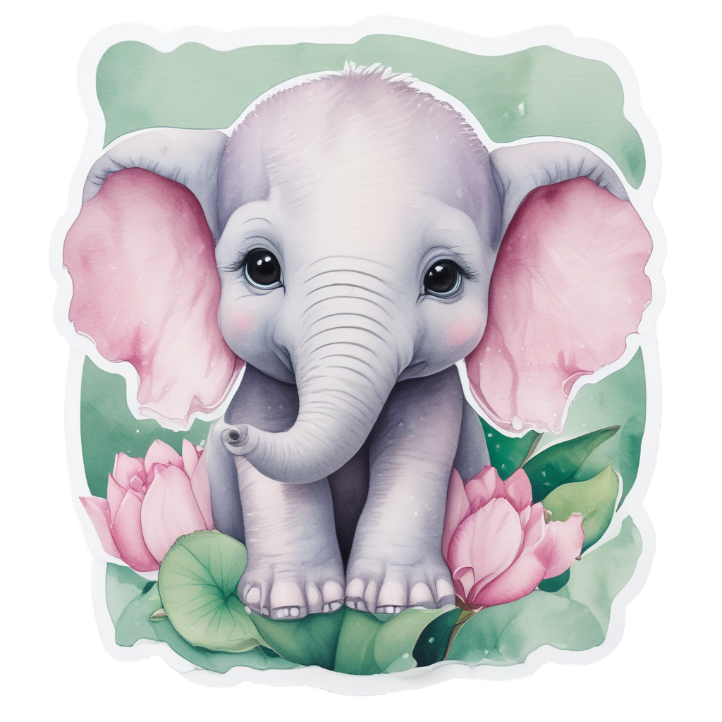Blooming Lotus Baby — safari nursery stickers