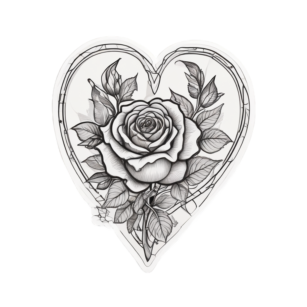 Blooming Love Locket Heart — snake, dagger & rose stickers
