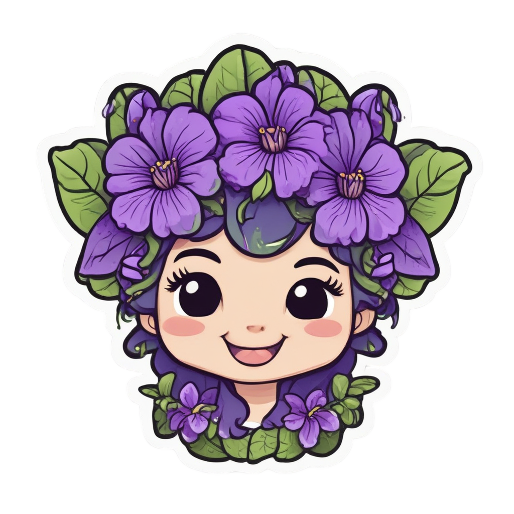 Blooming Nightshade Sprig — gothic botanical stickers
