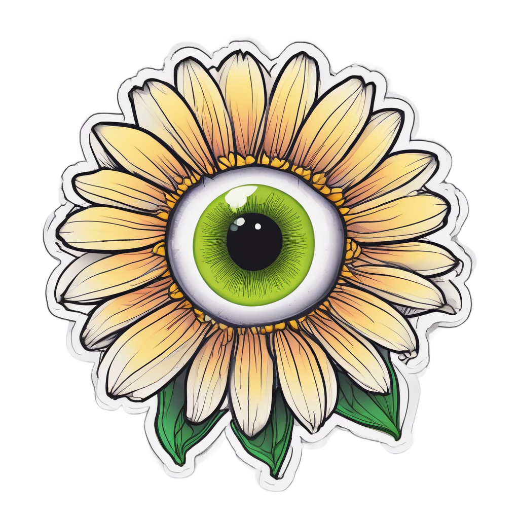 Blooming Optic Daisy — creepy-cute stickers