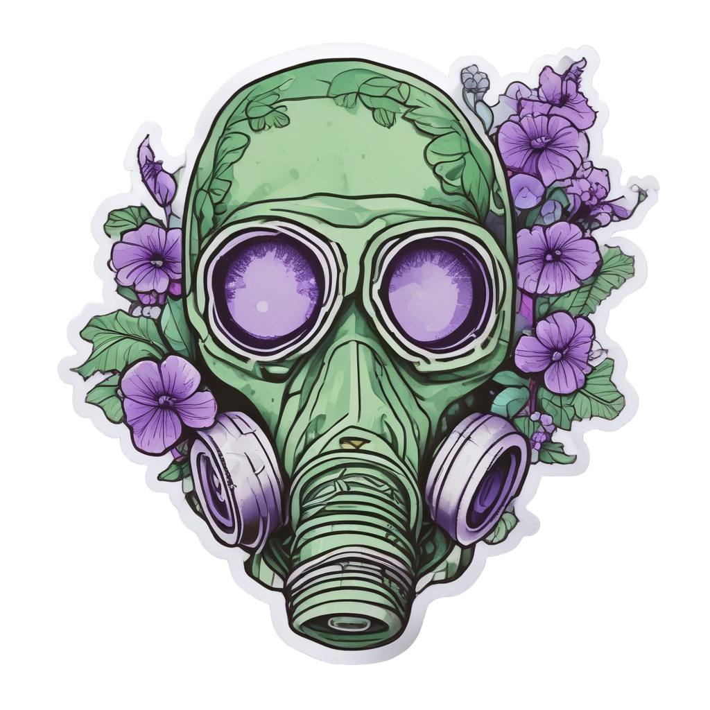 Blooming Toxin Protector — gas mask stickers