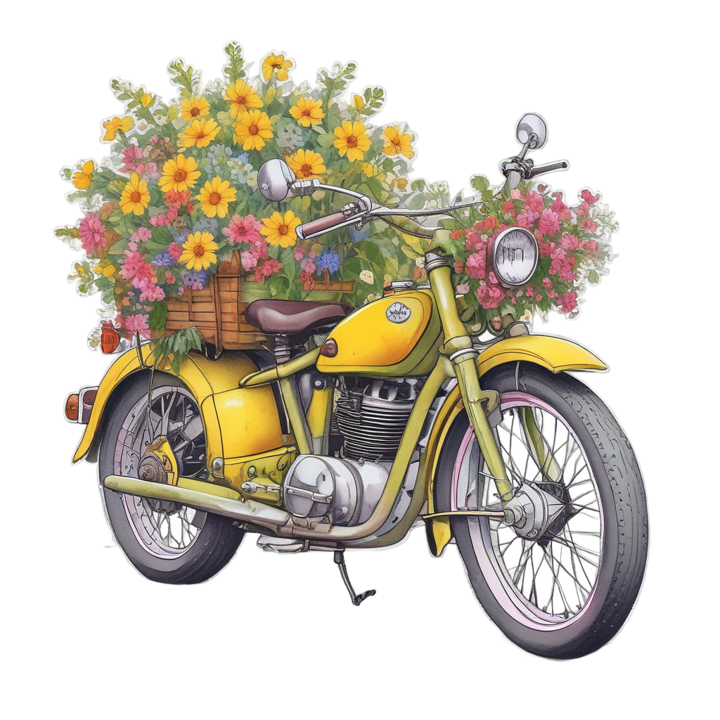 Blooms and Bikes — motorcycles stickers