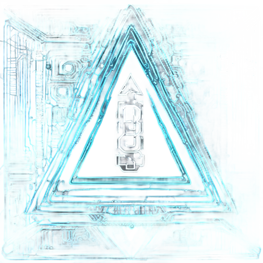 Blue Cyber Triangle — warning signage stickers