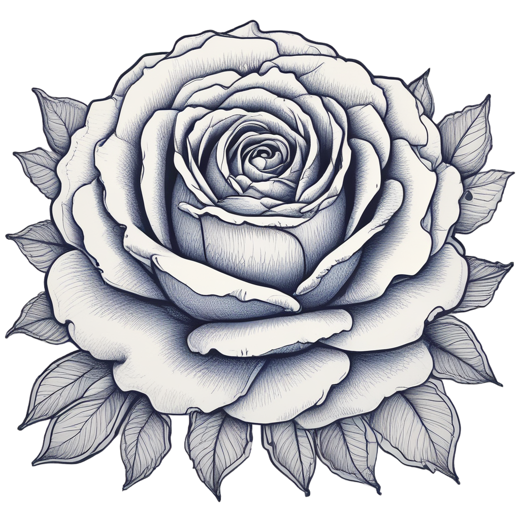 Blue Rose Bloom — american traditional stickers