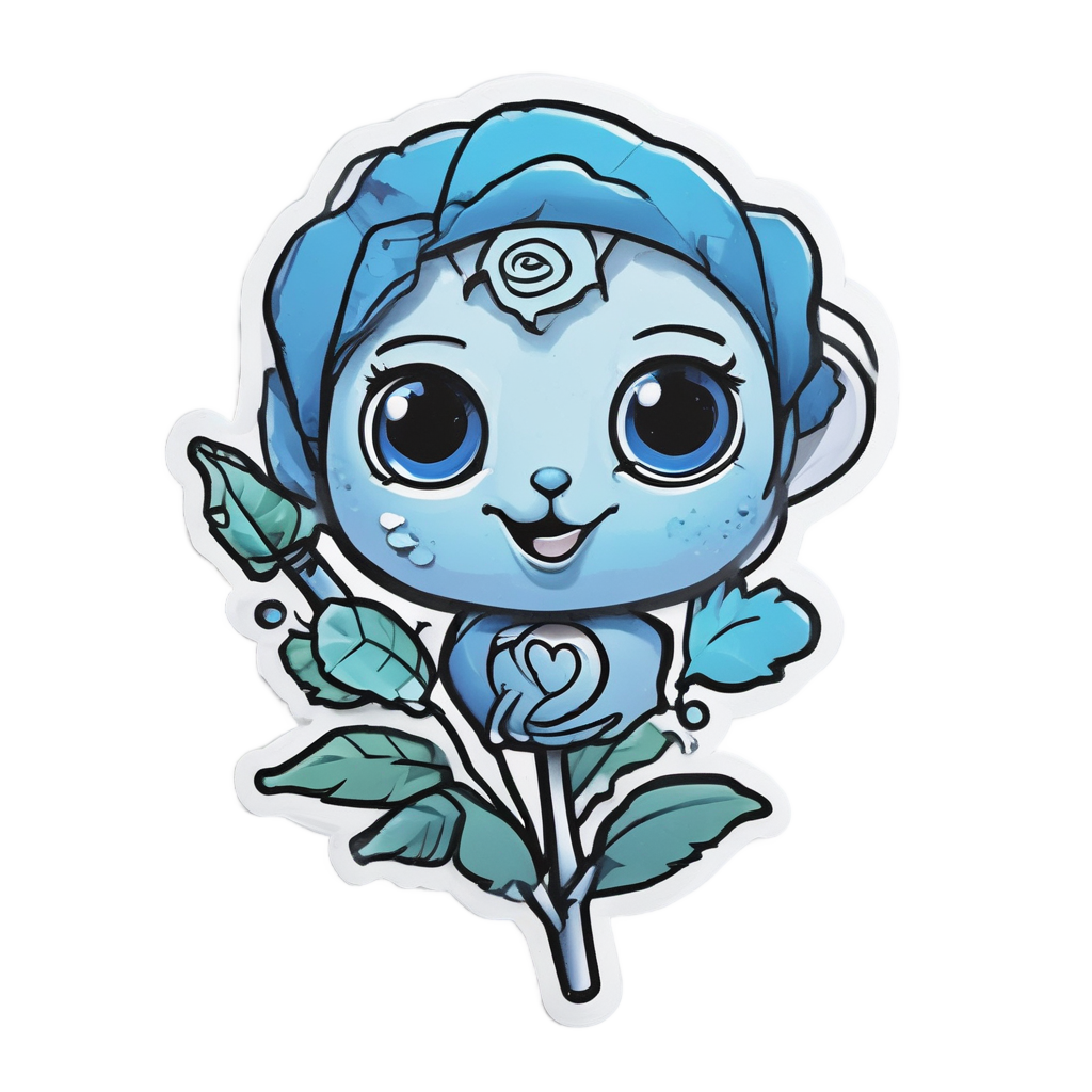 Blue Rose Dagger — snake, dagger & rose stickers