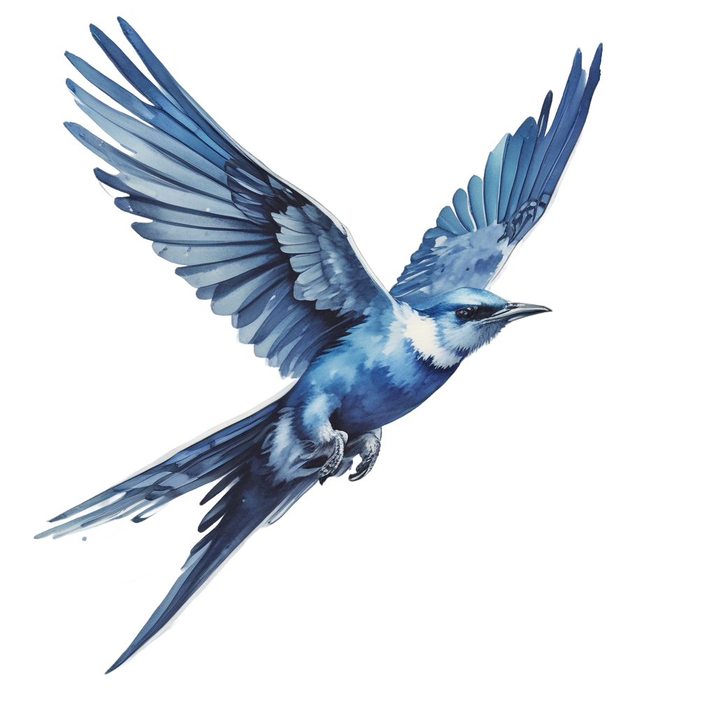 Blue Swallow in Dive — american traditional stickers