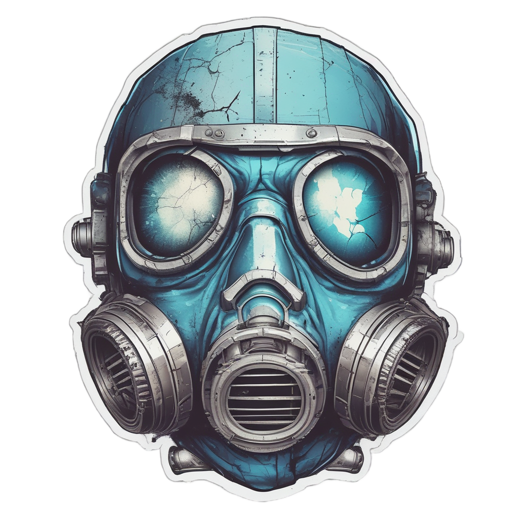 Blue Toxic Stare — gas mask stickers