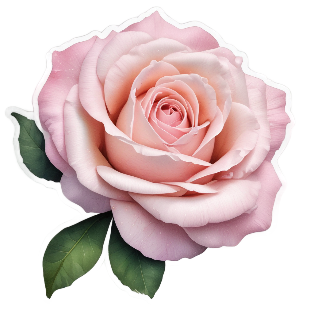 Blush Bloom Rose — american traditional stickers
