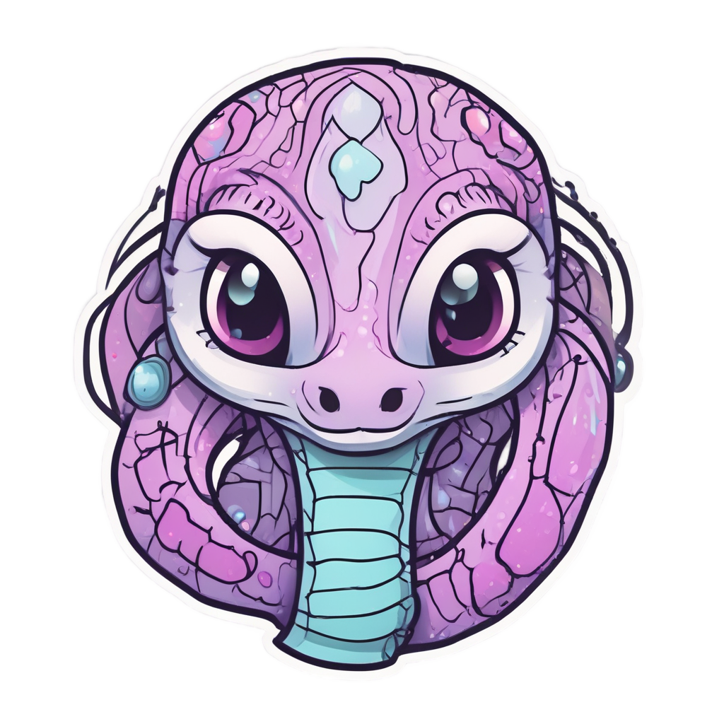 Blush Coil Sticker Cutie — snake, dagger & rose stickers