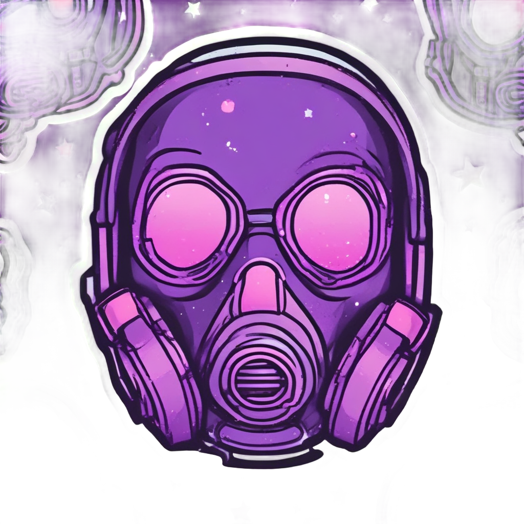Blush Galaxy Gas Mask — gas mask stickers