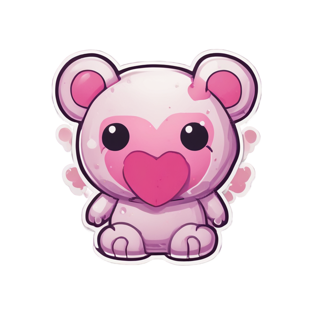 Blushing Biohazard With Heart — kawaii stickers