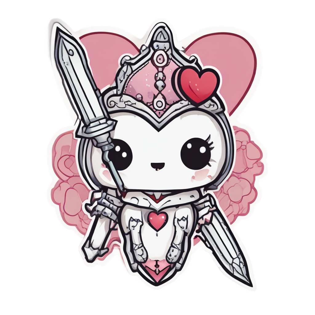 Blushing Blade Buddy — blackwork flash stickers