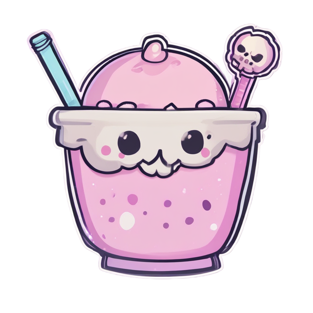 Blushing Bone Boba — skull & crossbones stickers
