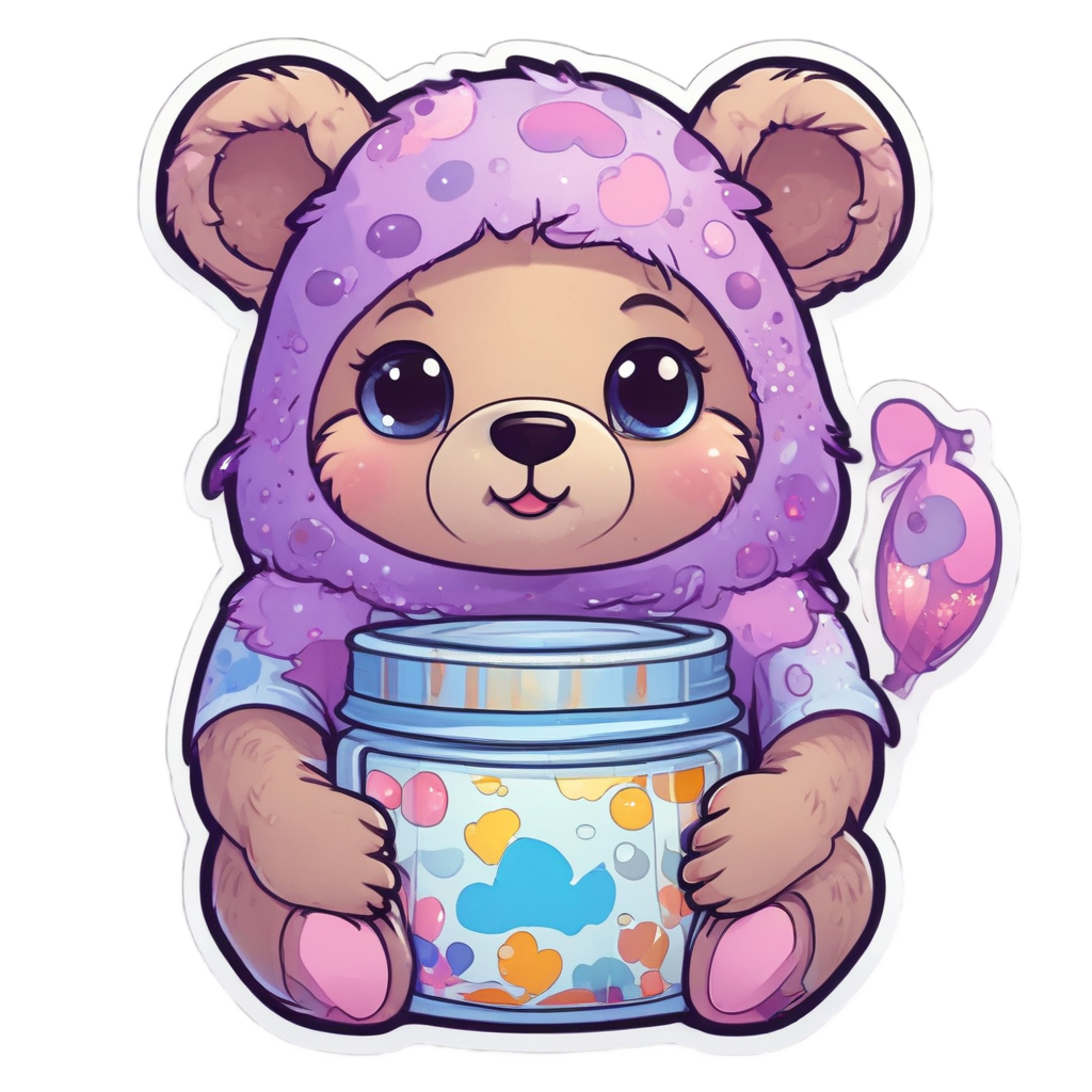 Blushing Camo Bear Badge — camo stickers