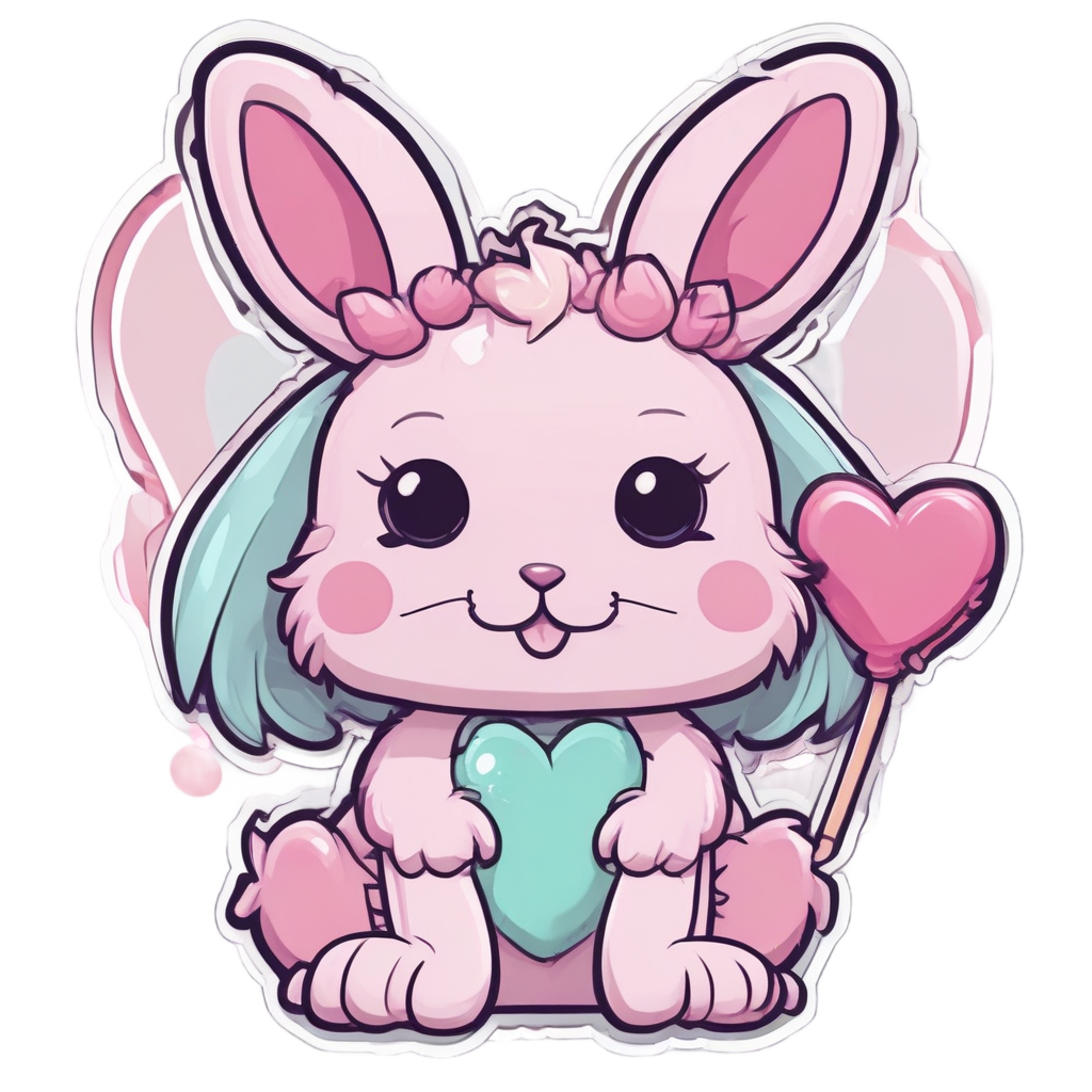 Blushing Camo Bunny Badge — camo stickers