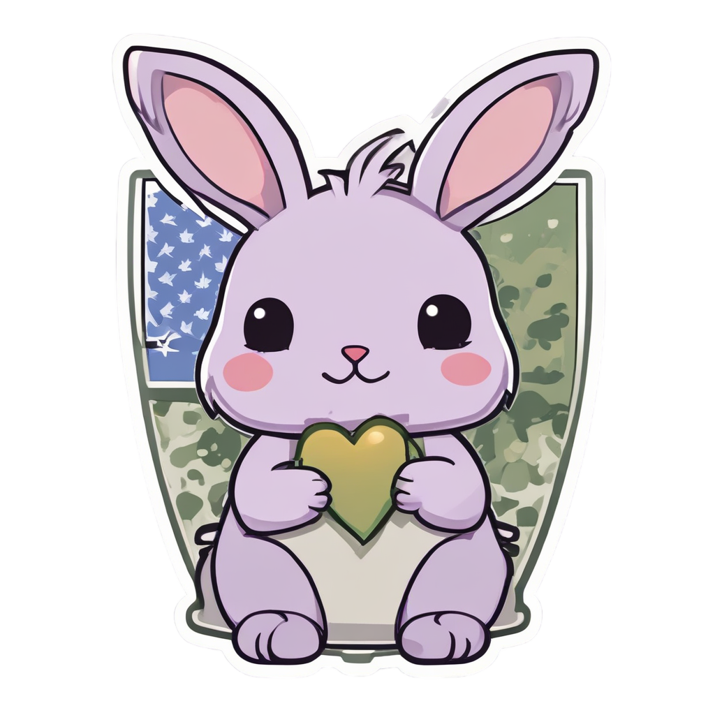 Blushing Camo Bunny — camo stickers