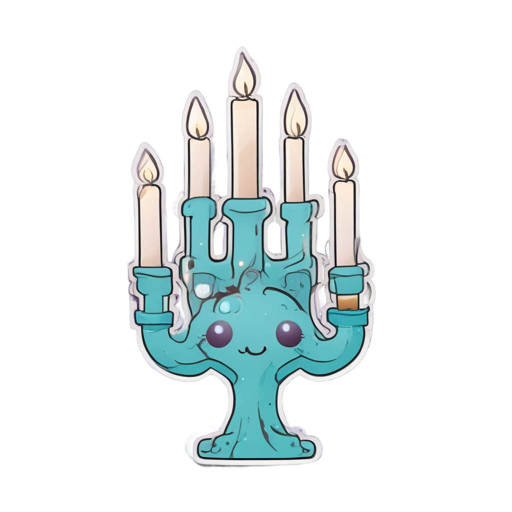 Blushing Candelabra Teal — victorian gothic stickers