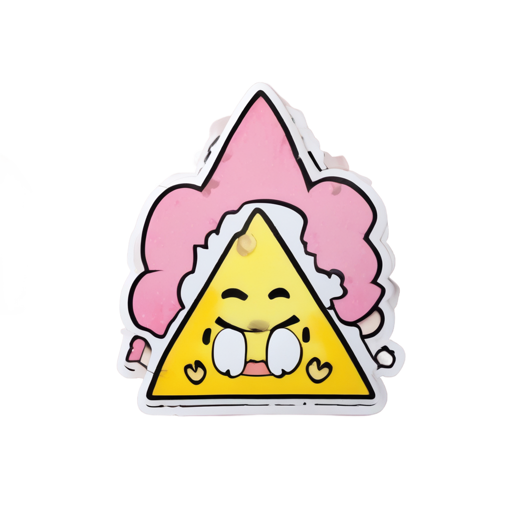 Blushing Caution Hearts — warning signage stickers