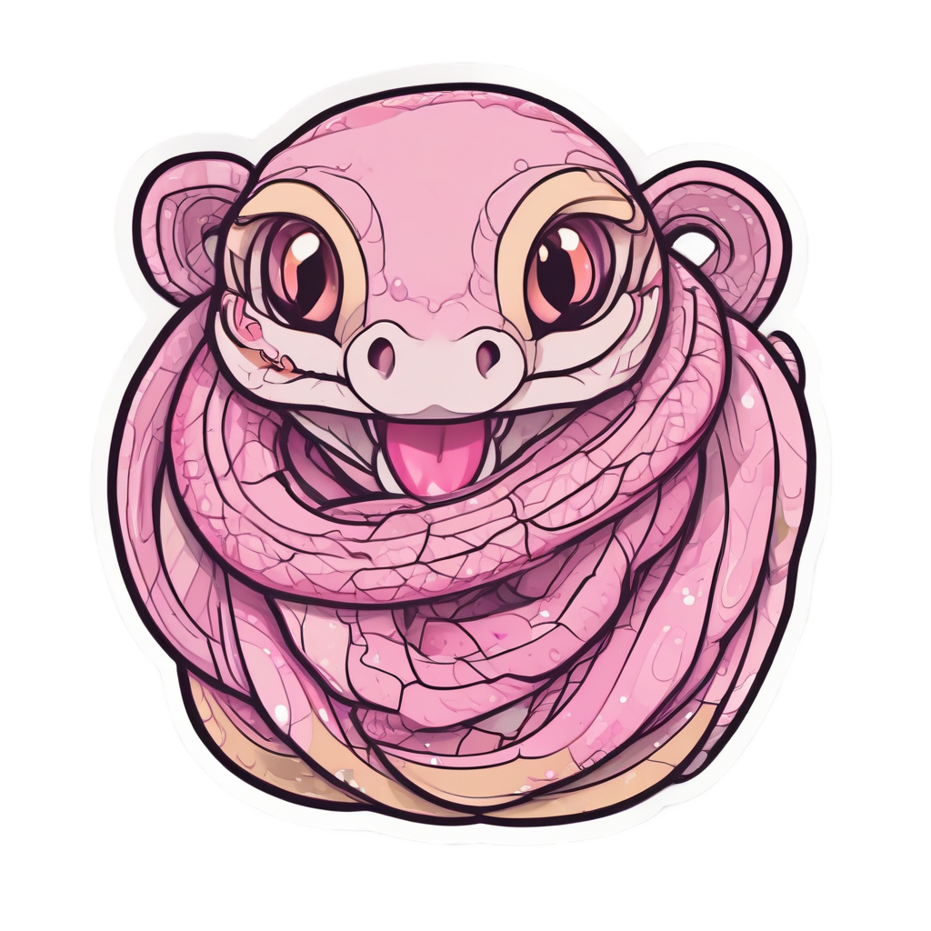 Blushing Coiled Snake Dagger — snake, dagger & rose stickers