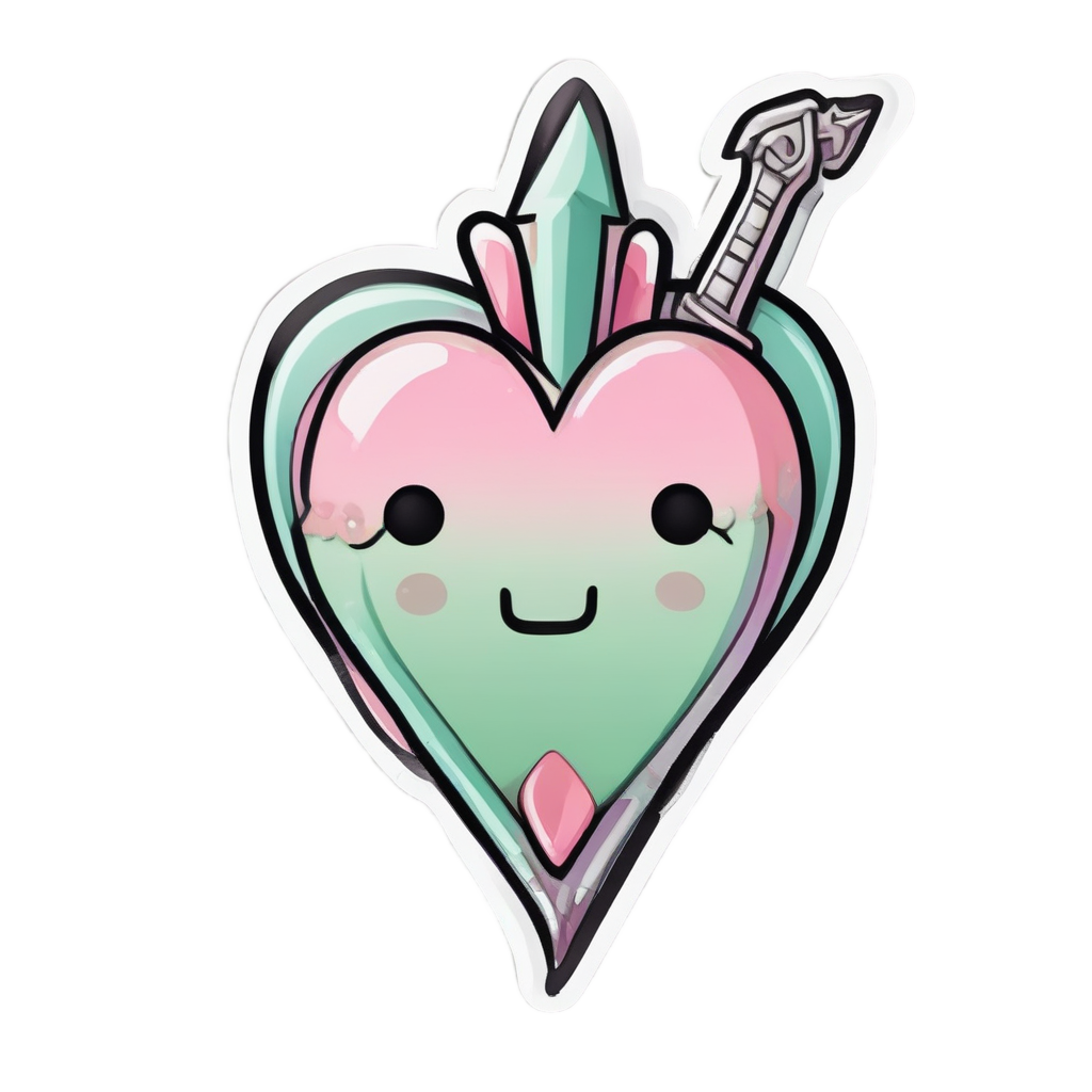 Blushing Dagger Heart — american traditional stickers