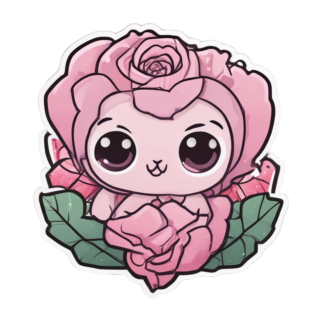 Blushing Dagger Heart Rose — snake, dagger & rose stickers