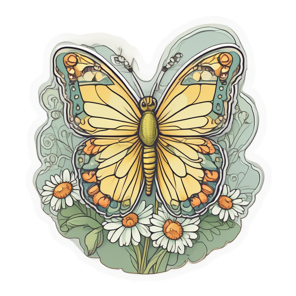 Blushing Flower Friend — fine-line flash stickers