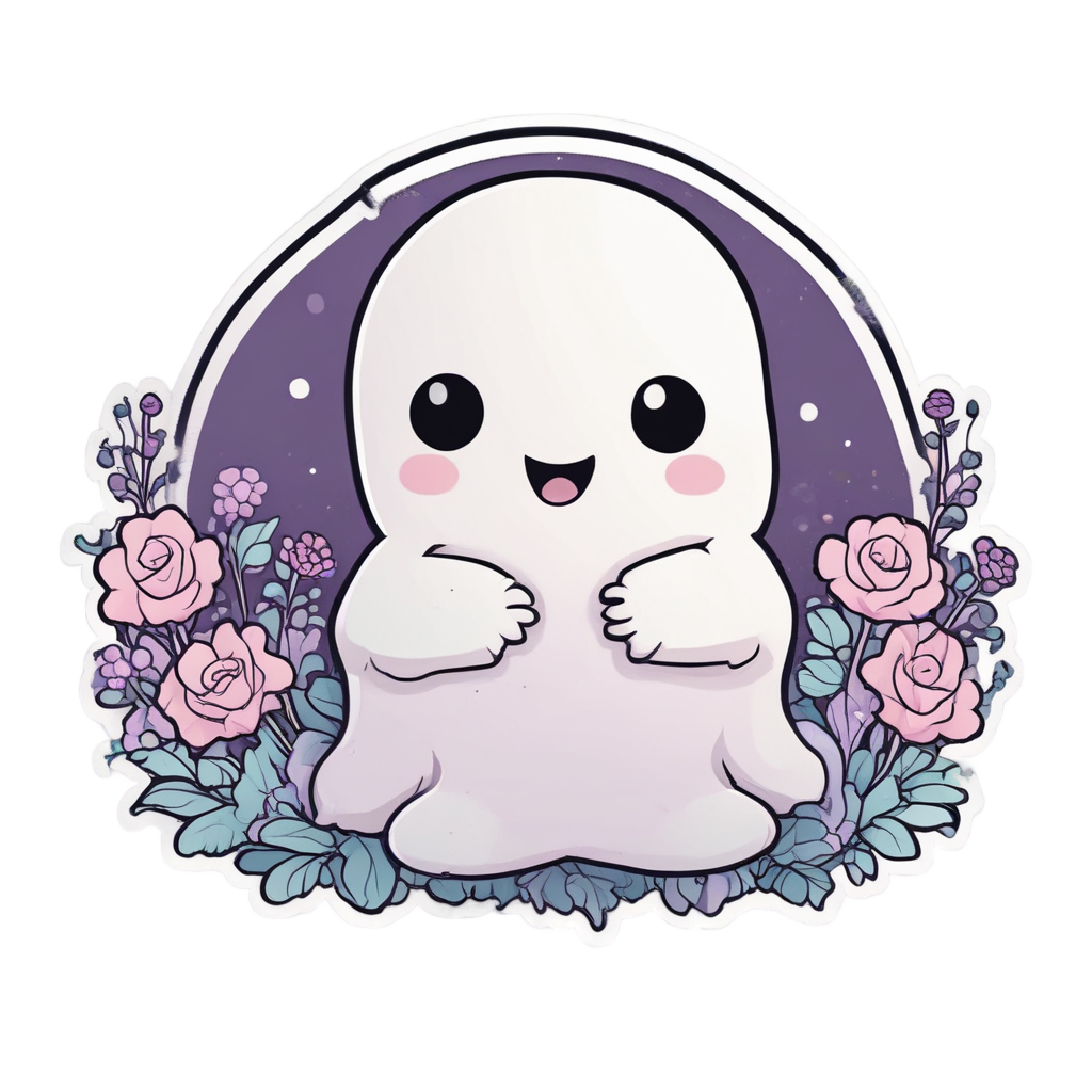 Blushing Ghost Bouquet — creepy-cute stickers