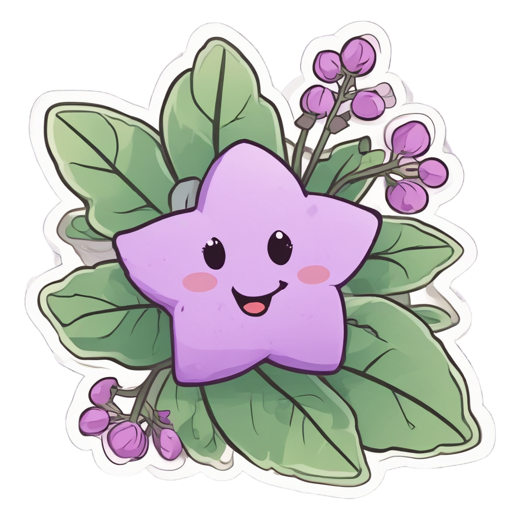 Blushing Nightshade Sprig — gothic botanical stickers