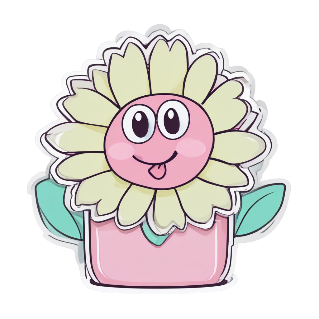 Blushing Oil Can Flower — garage stickers
