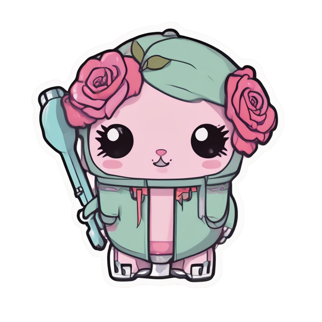 Blushing Piston Rose — garage stickers