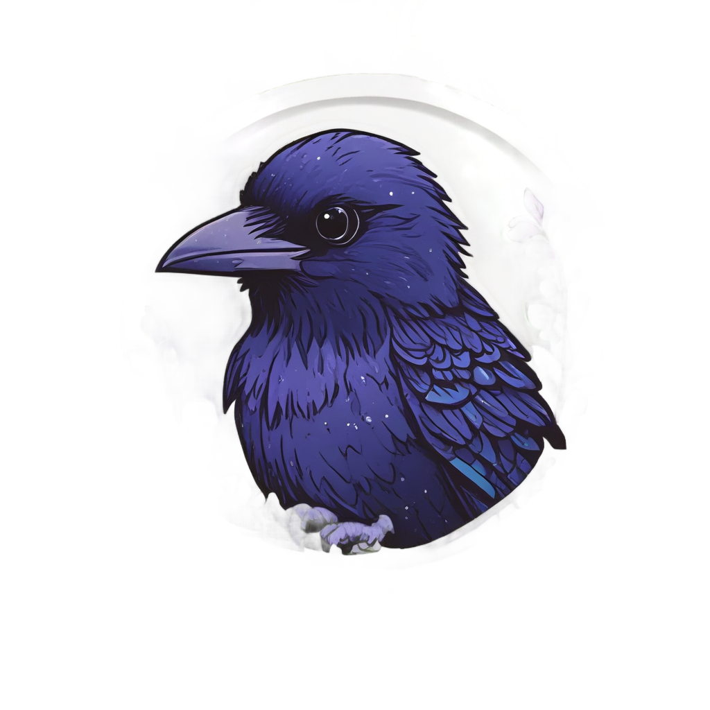 Blushing Raven among Nightshade — gothic botanical stickers