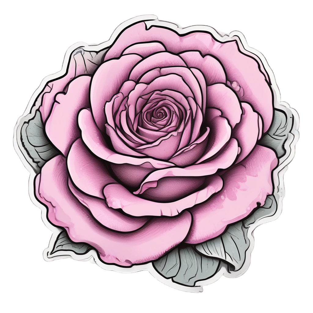Blushing Rose Love — gothic botanical stickers