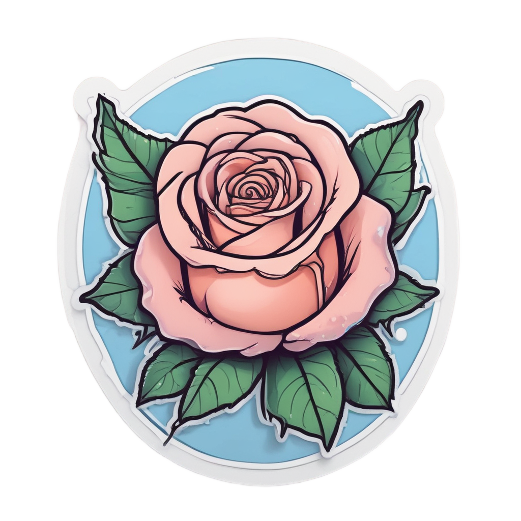 Blushing Rose with Dagger — snake, dagger & rose stickers