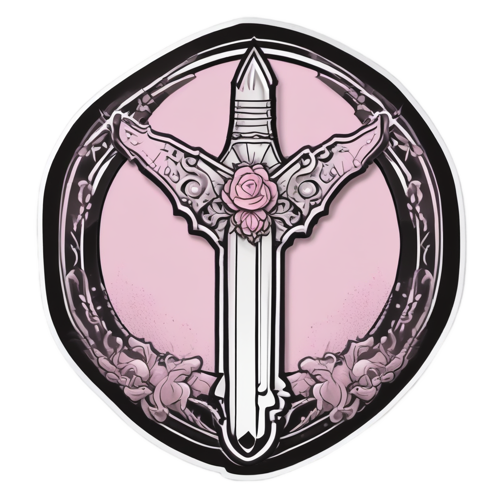 Blushing Shy Dagger — blackwork flash stickers