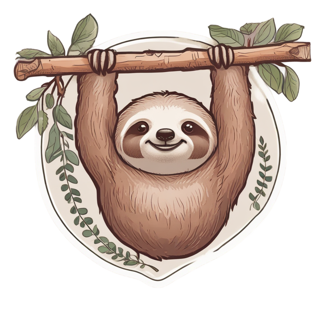 Blushing Sloth Badge — open road stickers