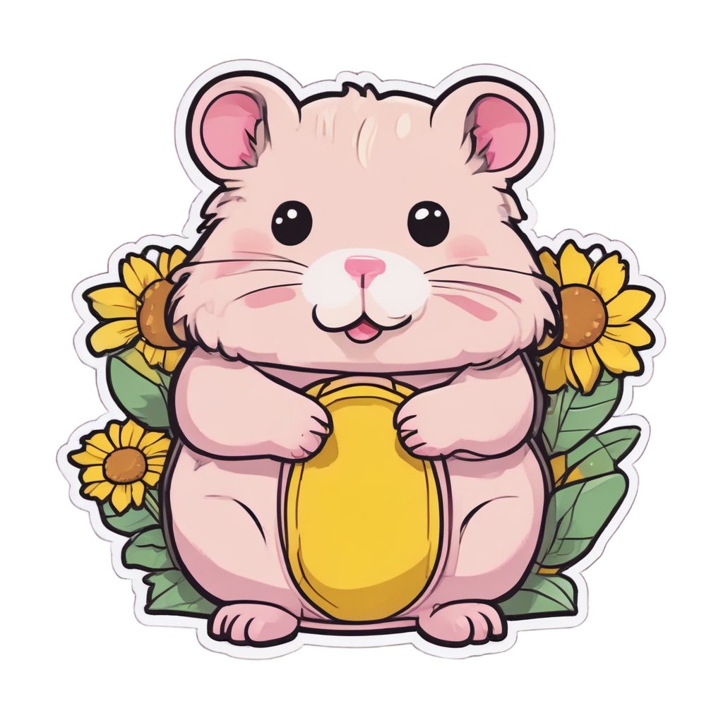 Blushing Stripe Badge Hamster — warning signage stickers