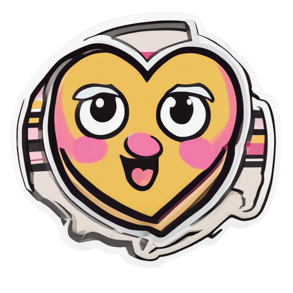Blushing Stripe Heart Badge — warning signage stickers