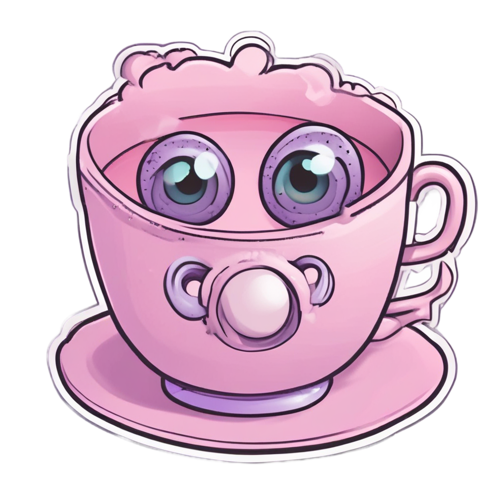 Blushing Teacup Eyeball — creepy-cute stickers