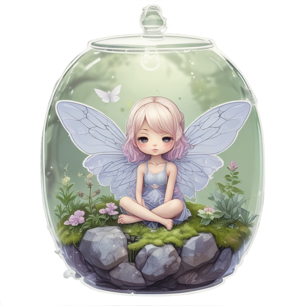 Blushing Terrarium Fairy — plant parent stickers