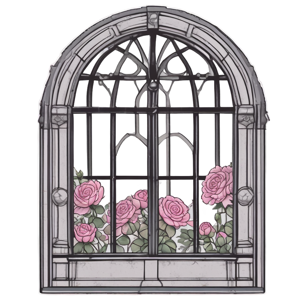 Blushing Window with Rose Glasses — victorian gothic stickers